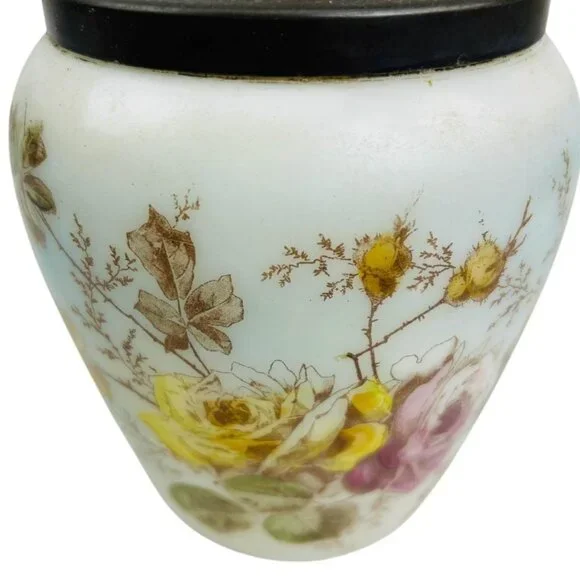 Antique Victorian Satin Glass Biscuit Jar